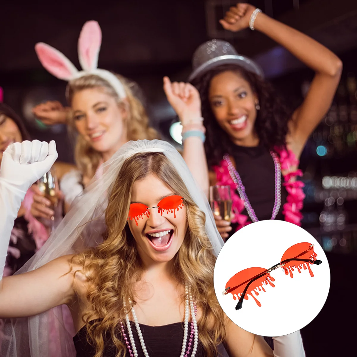

1Pcs Bleeding Style Sunglasses Creative Decorative Party Glasses Fashionable Funny Outdoor Photo Props Accessories