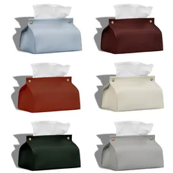 Nordic PU Leather Tissue Box Foldable Napkin Box Boxes Waterproof Dustproof Tissue Storage Bag For Home Living Room Office