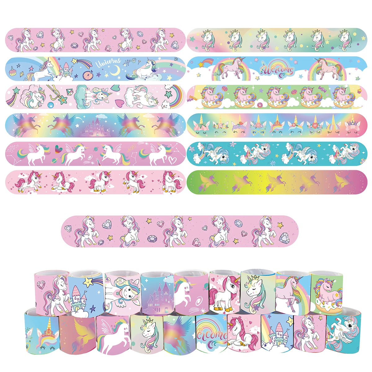 Unicorn Party Favor Slap Bracelets Unicorn Party Decorations Birthday Gifts For Kids Gifts Bag Filling Material