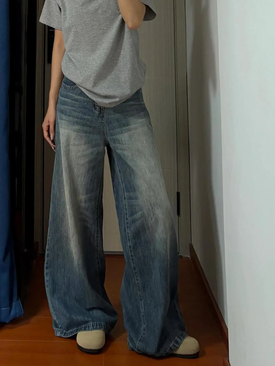 Calças de perna larga mulher primavera cetim brilhante queimado clube partywear moda faixas suaves plissado texturizado chique calças ol