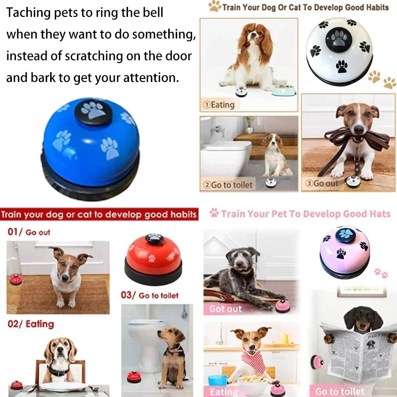 Campana de entrenamiento inteligente para perros, juguete interactivo para alimentar, no tóxico, ligero, fácil de presionar, alimentador para mascotas de colores vibrantes