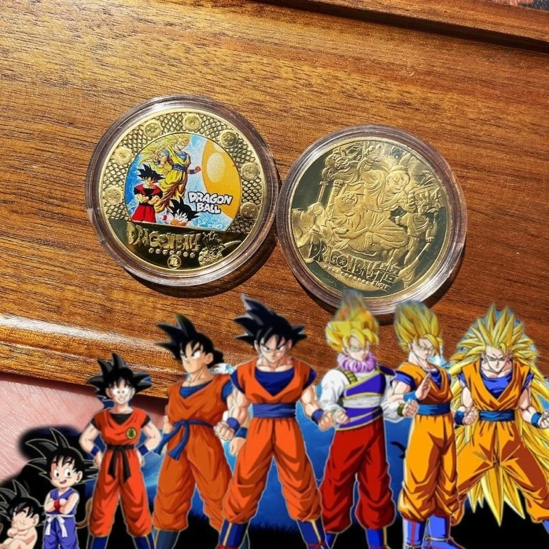 New Dragon Ball Son Goku Vegeta Frieza Maestro Muten Commemorative Coin Creative Personality Collectible Card Metal Coin Gift - view 3
