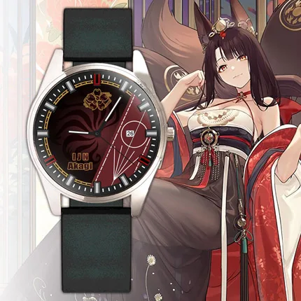 أنيمي Azur Lane Aegir IJN Akagi Cheshire تأثيري ساعة كوارتز رقمية مقاوم للماء ساعة اليد تأثيري الساعات هدية عيد الميلاد