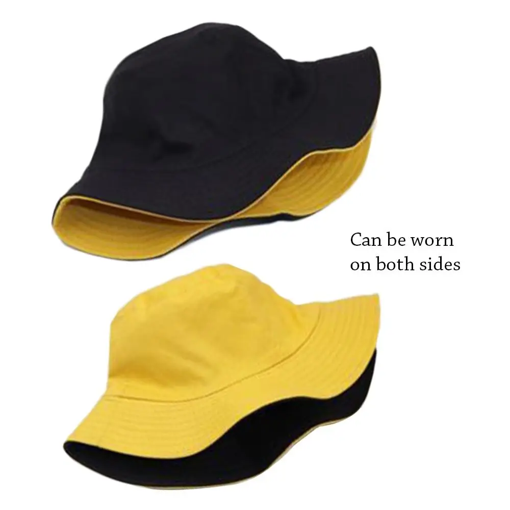 Spring Summer Double-Sided Bucket Hat Big Brim Sun Protection Beach Cap Portable Foldable Panama Hat Women Men