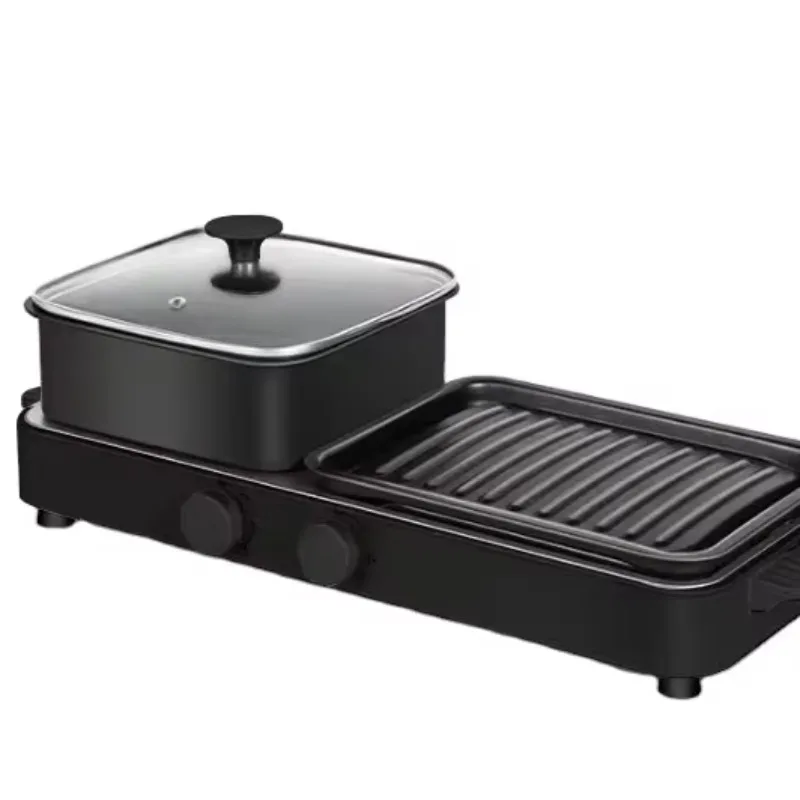 

Rectangle Removable Electric Grill with Hot Pot high temperature corrosion resistance efficient heat conduction uniform