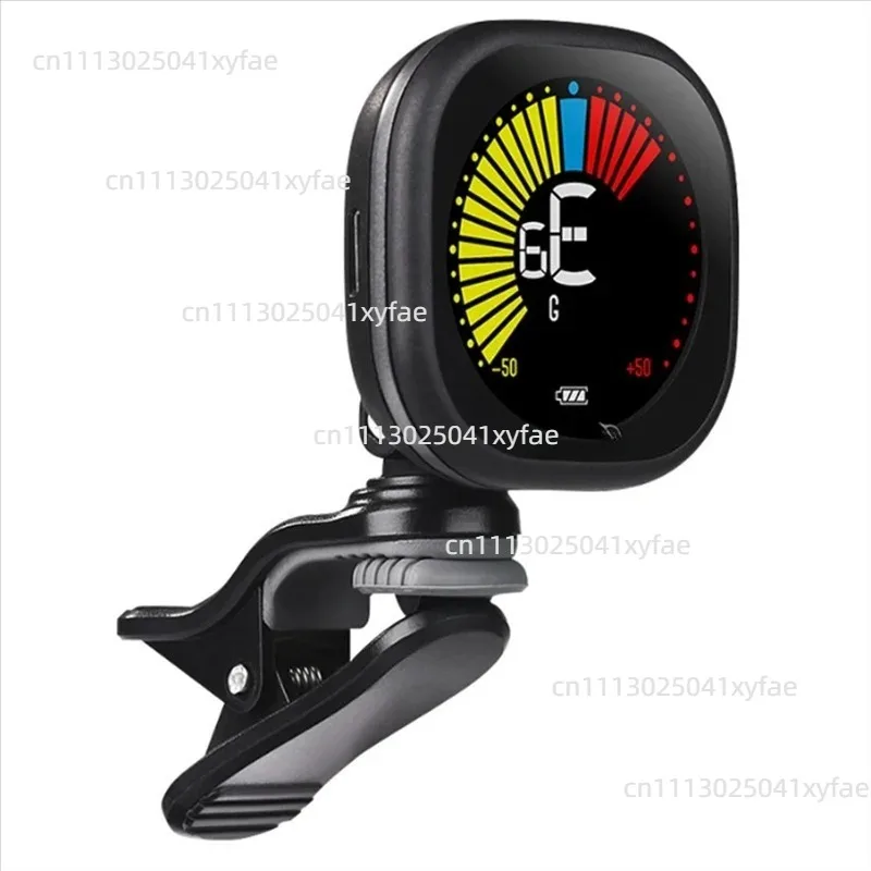 Clip-On Guitar Tuner Rechargeable LED Color Display for Ukulele Violin