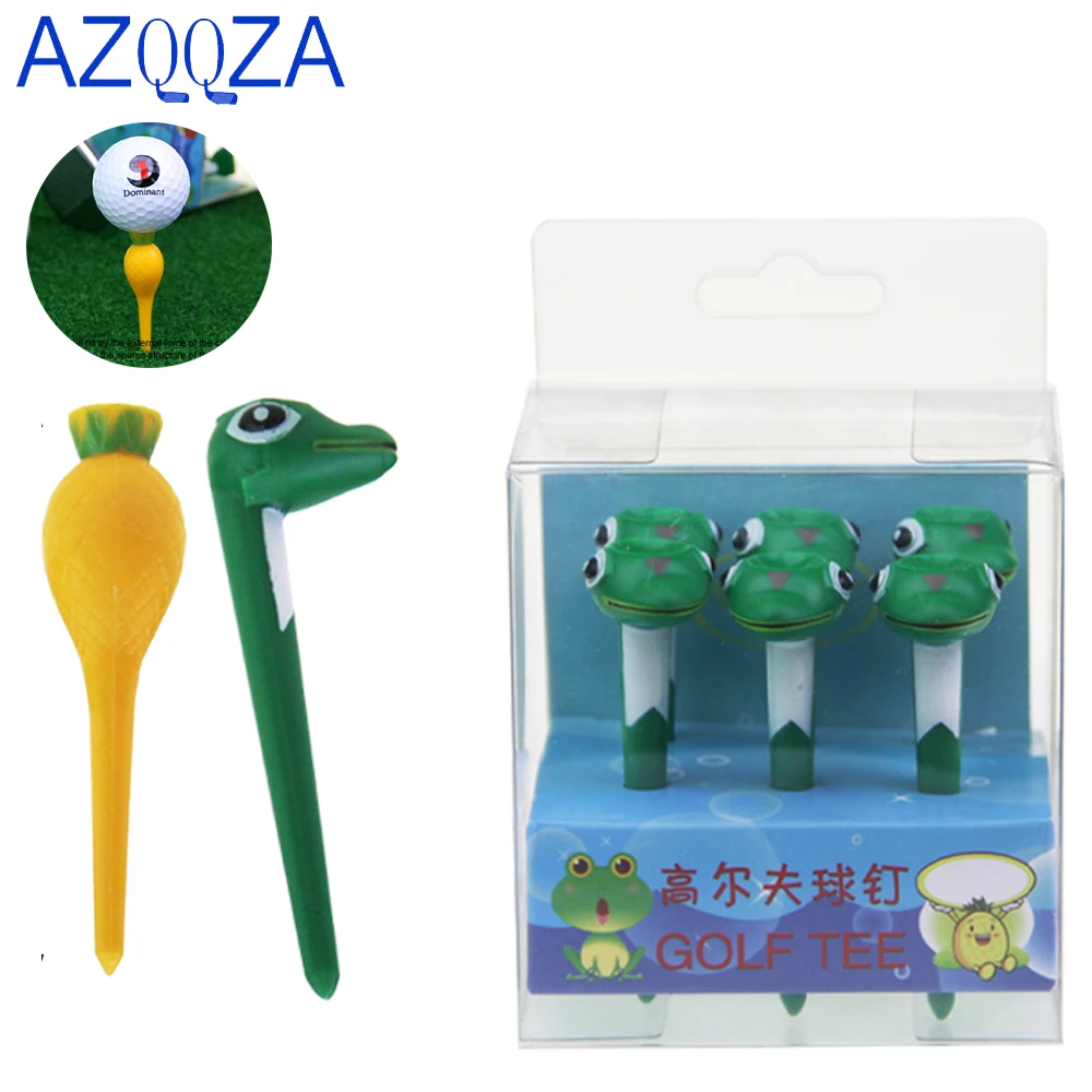 6Pcs Golf Tees 70mm/2.76inch Plastic Cartoon Divot Tool  Yellow/Green Unbreakable Durable Golf Tees for Golf Accessories Gift