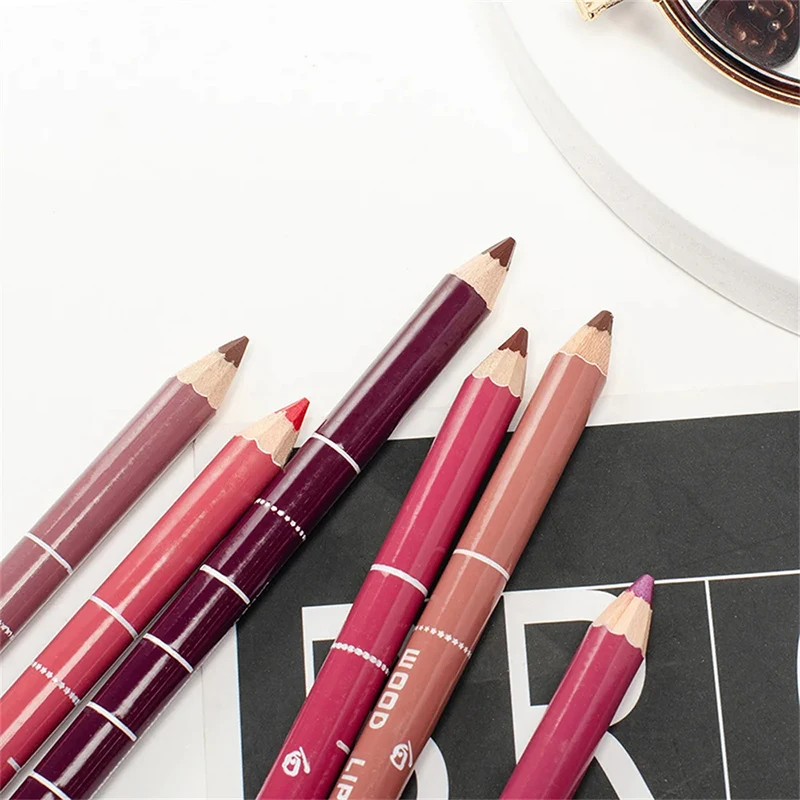 Fodera per labbra in legno a 28 colori matita morbida professionale impermeabile Lady Charming Lip Liner trucco strumento cosmetico a lunga durata da donna