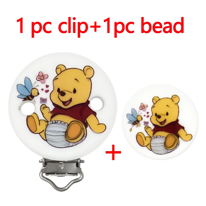 2 Stück/Set Neue Silikon-Cartoon-Muster-Clips DIY Nippelketten-Perlen Schmuckzubehör