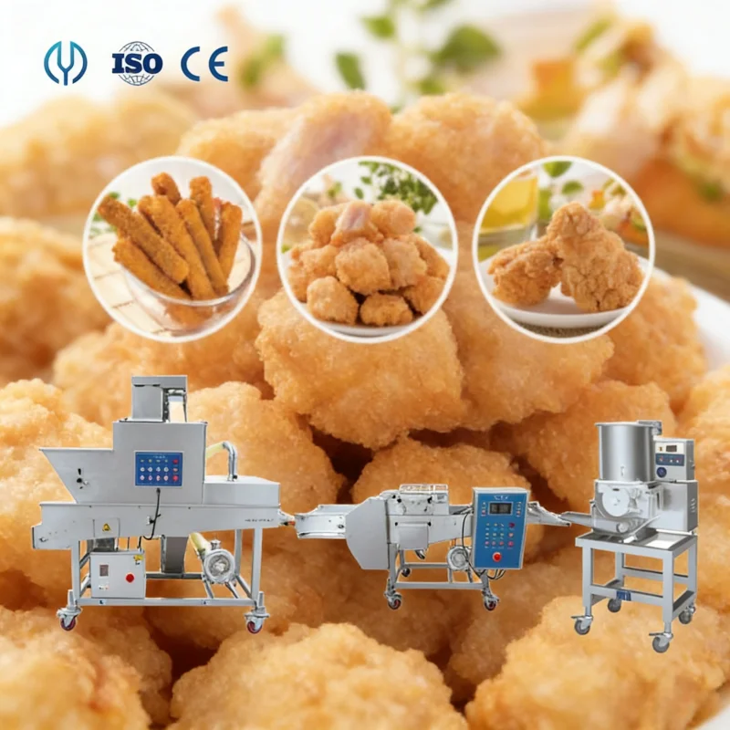 Línea de Producción Industrial de Hamburguesas, Equipo para Hacer Pastel de Carne, Máquina para Formar Nuggets de Pollo y Pastel de Carne, Rebozadora y Recubridora