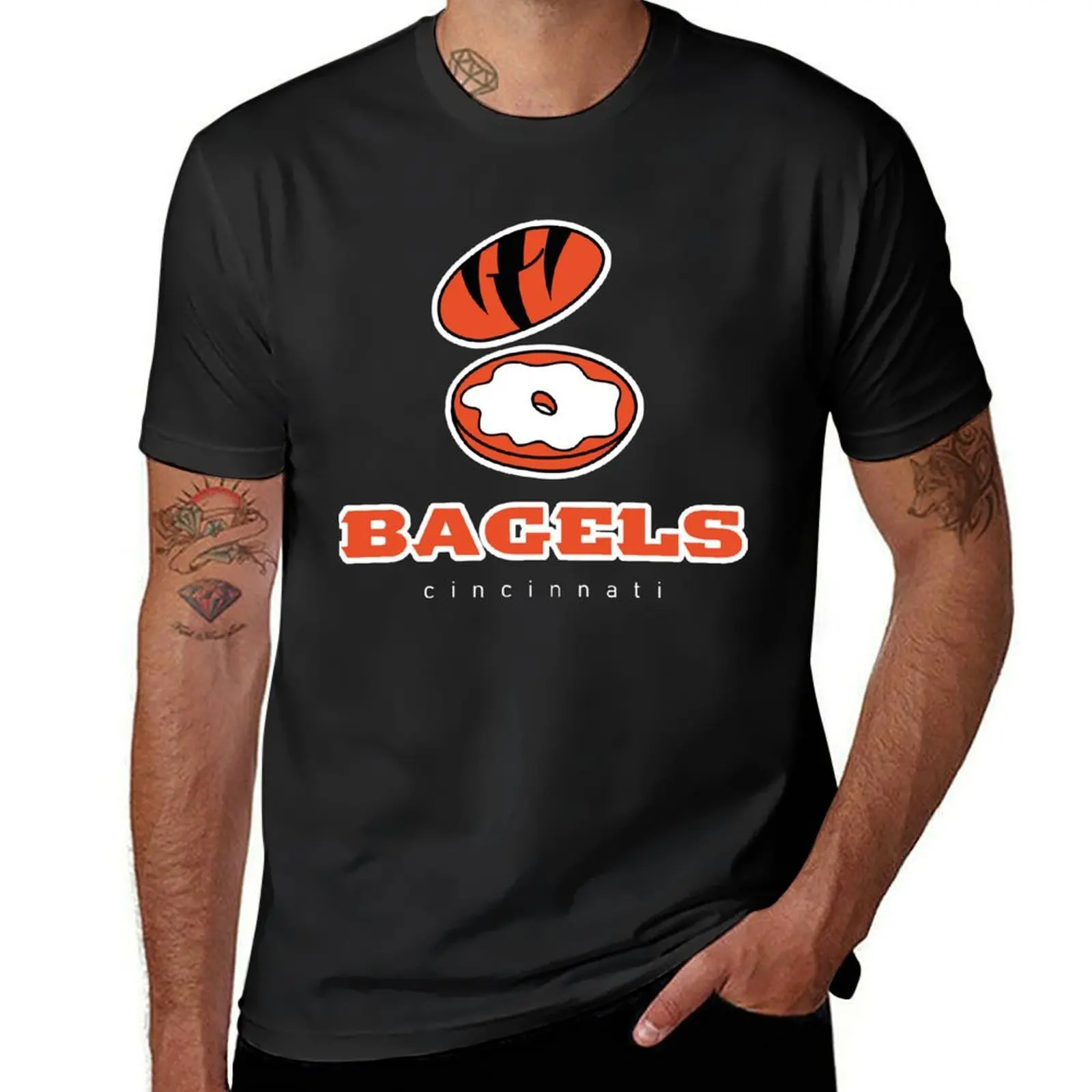 CincinnSauBagels T-shirt classique pour hommes, vêtements Kawaii, graphiques