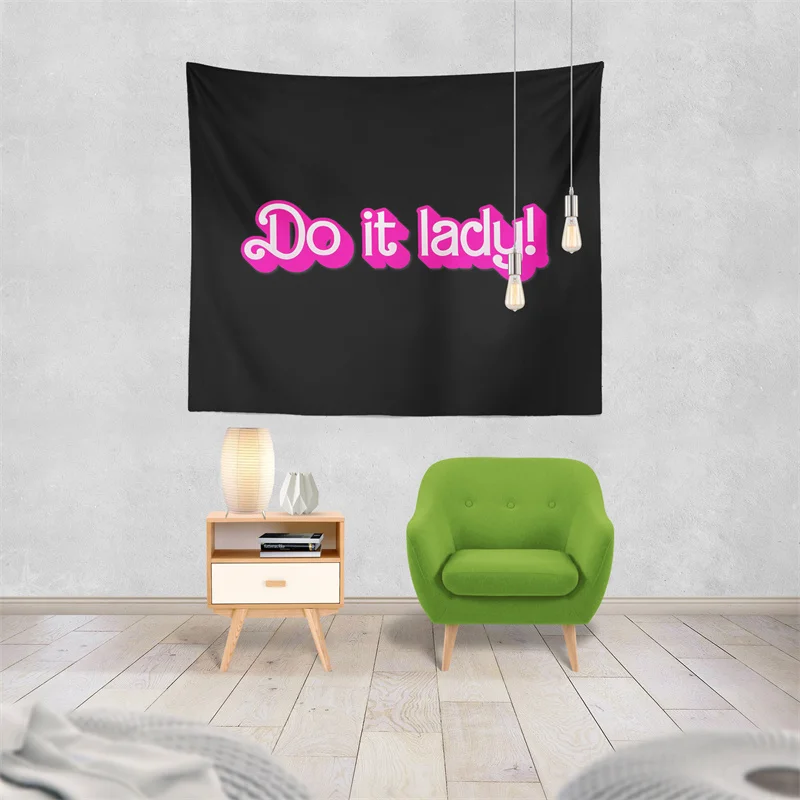 Gaslight Gatekeep Girlboss Do it Lady Chit Tapestry Wall Hanging Art for Bedroom Living Room Decor College Dorm Party