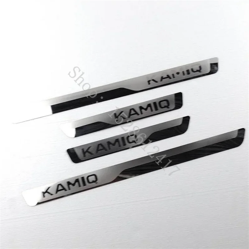 for Skoda KAMIQ 2018 2019~2024 car Accessories Door Sill Strip Stainless Steel Scuff Plate Peda Pedal Cover Stickers