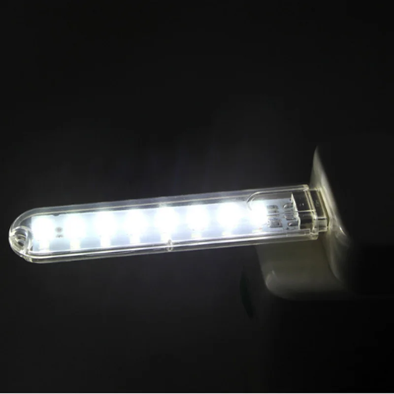 5PCS USB LED Night light 3leds 8leds SMD5730 Chip White / Warm Desk Book Reading Lamp Camping Bulb For Mobile Charger Laptop