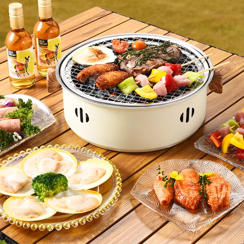 

Portable Barbecue Grill Mini Brazier Folding Fire Pit Grills Home Camping Furnace Bbq Kitchen Utensils Charcoal Outdoor Grille