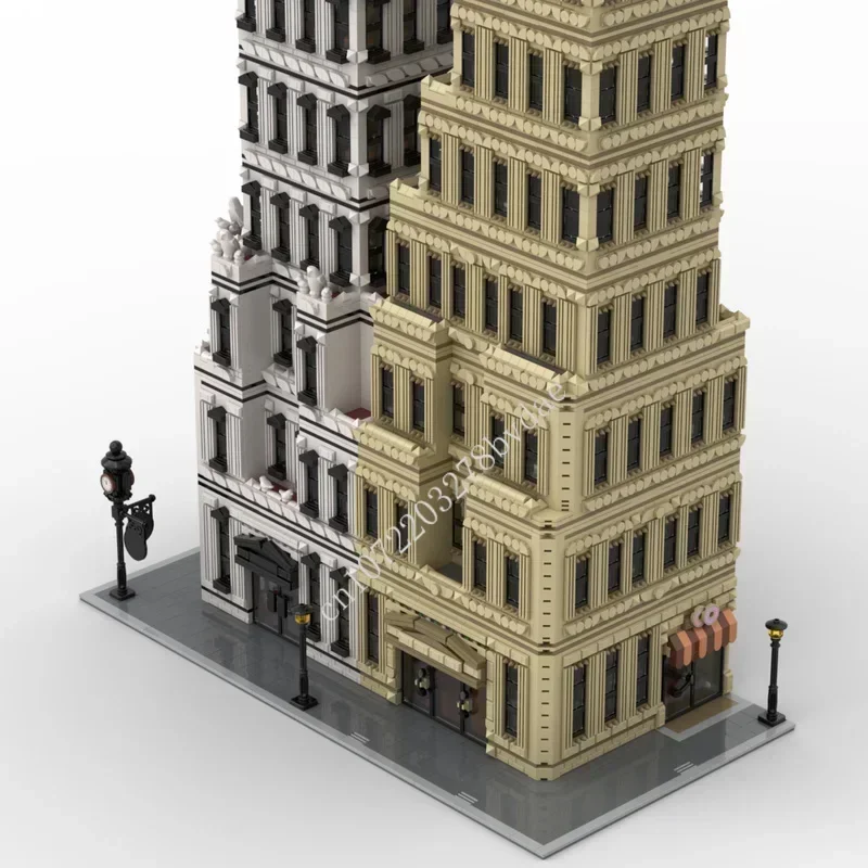 13625PCS WALL STREET CHRYSLER BOUWEN Modulaire MOC Creatieve street view Custom Puzzel DIY Assembly Model Speelgoed Gift