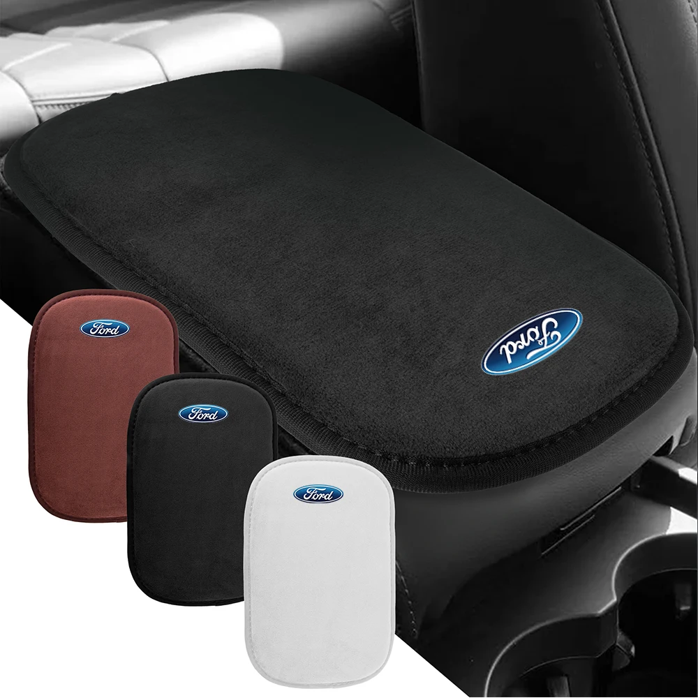 Car Accessories Suede Armrest Mat Arm Rest Protection Cushion For Ford Fiesta Focus 2 mk3 Mondeo mk4 Mustang Ranger Kuga etc