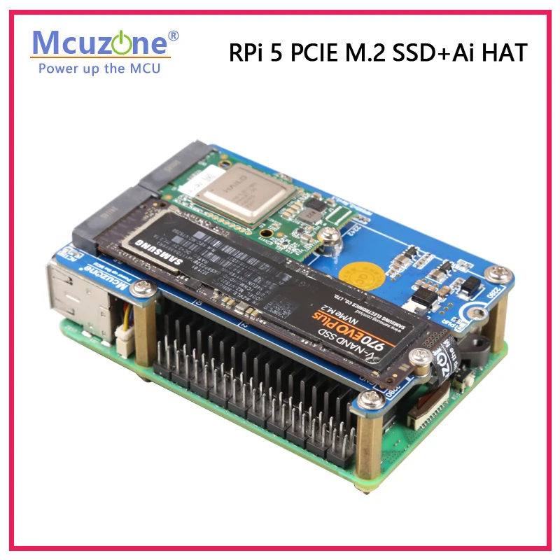 Imagem -06 - Mpsai-raspberry pi Ssd Pcie M.2 ai Hat Suporta 2230 2242 2280 Tamanho Ssd