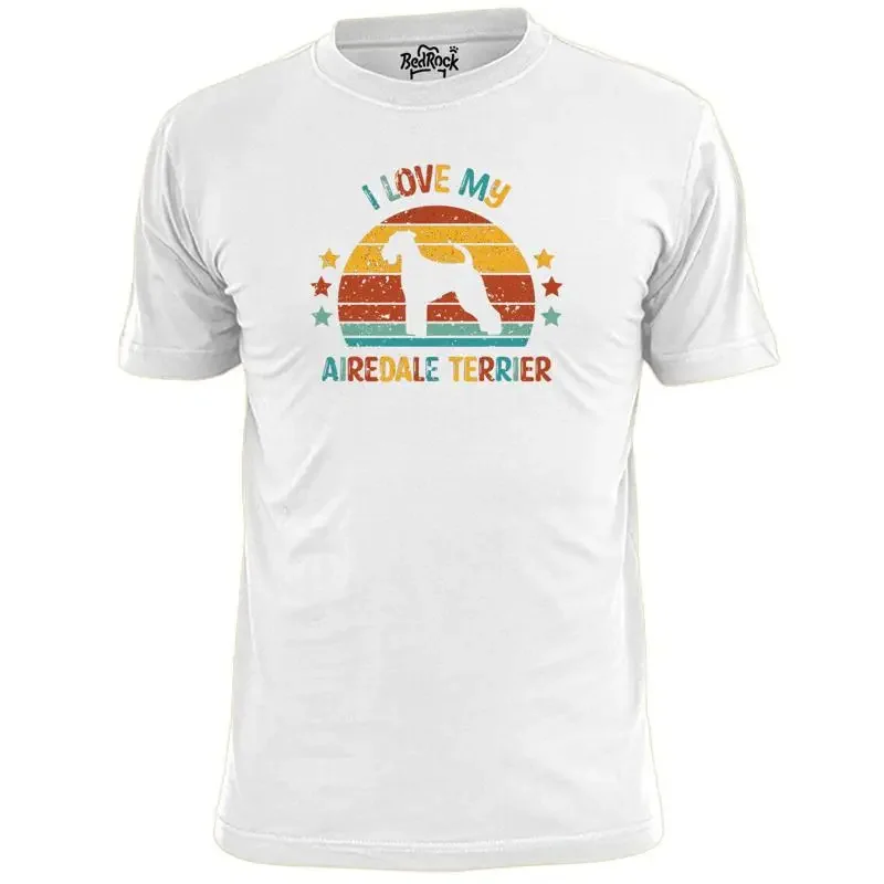 Mens I Love My Airedale Terrier Dog T Shirt Pets Pooch Hound