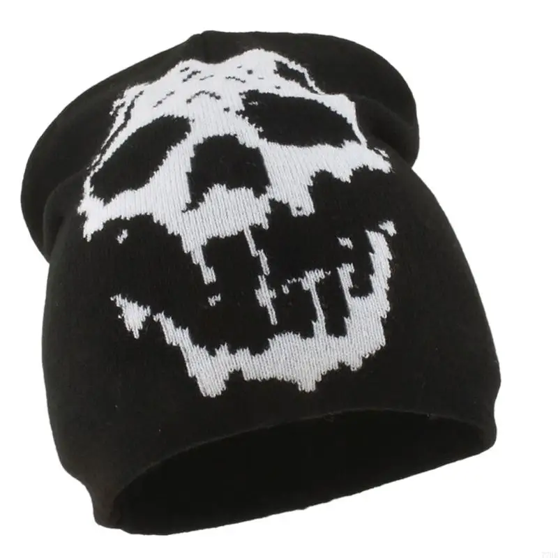77HE للجنسين أنيمي هالوين جمجمة بيني قبعة شتوية مرنة ناعمة للرياضة في الهواء الطلق غير الرسمية ارتداء اليومية #3