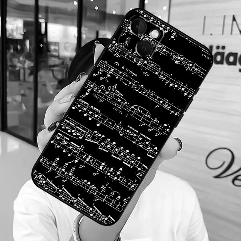 Music Notes Phone Case on For iPhone 13 12 11 14 15 Pro Max 8 7 Plus SE 2020 XR X XS MAX Soft Back Cover