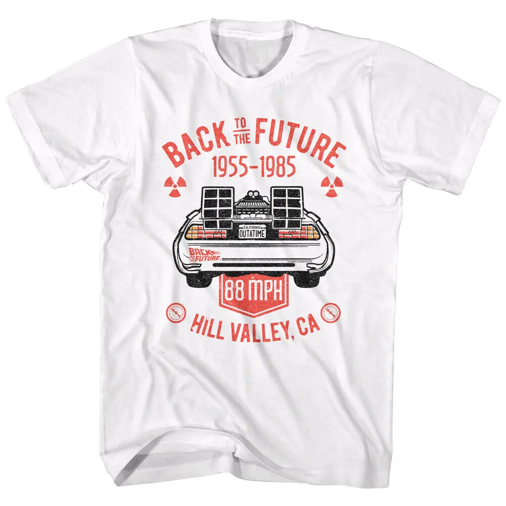 

Back To The Future T Shirt Mens VINTAGE DMC BACK White Cotton Sizes SM - 5XL