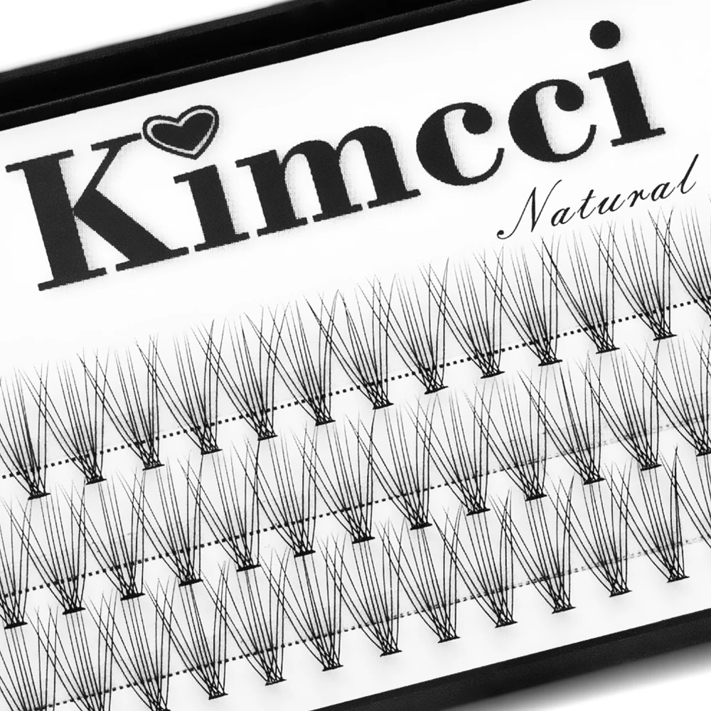 Kimcci 60 bundles / Case Natural False Eyelashes Extension Makeup 10P 3D Russian Individual Eyelashes Extension Mink Eyelashes