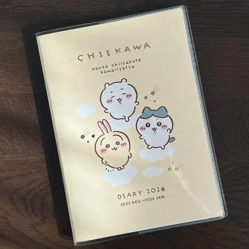MINISO 2026 جديد لطيف Chiikawa Hachiware Usagi دفتر Kawaii الواجبات المنزلية كتاب أنيمي الطباعة الملونة الكرتون الجدول الزمني تذكر