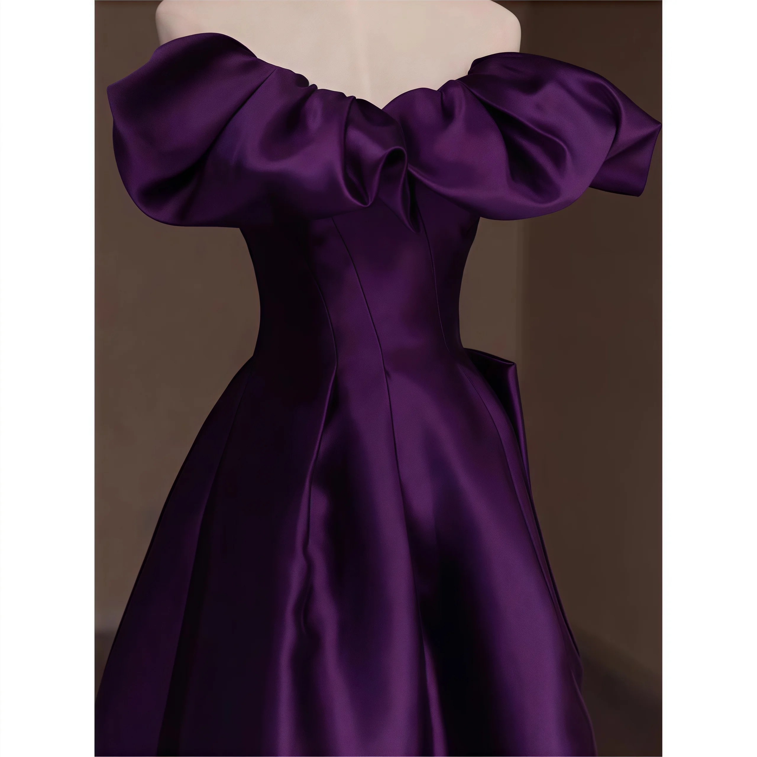 Elegance Purple Evening Dress A-Line Strapless Backless High-End Light Luxury Birthday Party Hosts Special Occasion Prom Dress