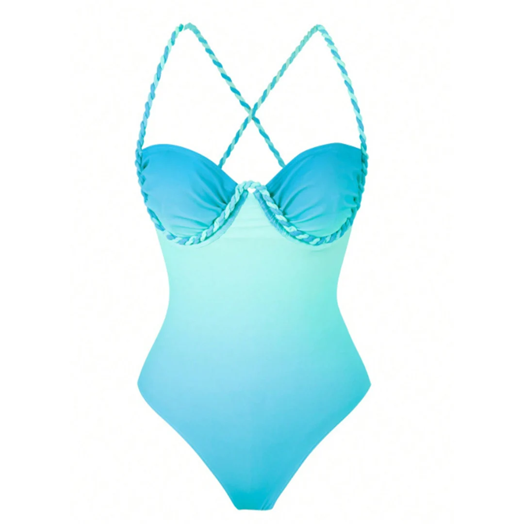 S - XL Neu mit Rock, Bügel, überkreuztem Rücken, Damen-Badeanzug, einteiliger Badeanzug, weiblich, hoher Beinausschnitt, Badeanzug, Badebekleidung, Schwimmanzug V7859 – Detail 12