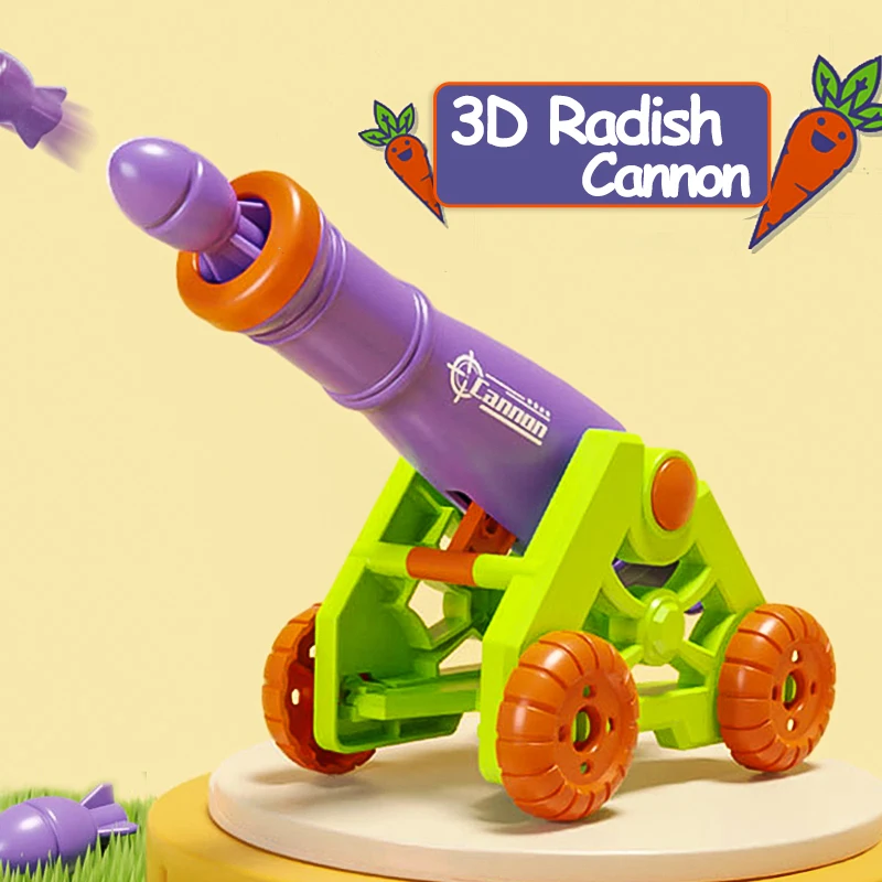 

Cartoon Mini Launcheable 3D Printing Gravity Radish Cannon Toys Children's Puzzle Ejection Mortar Shells Decompression Toy Gift