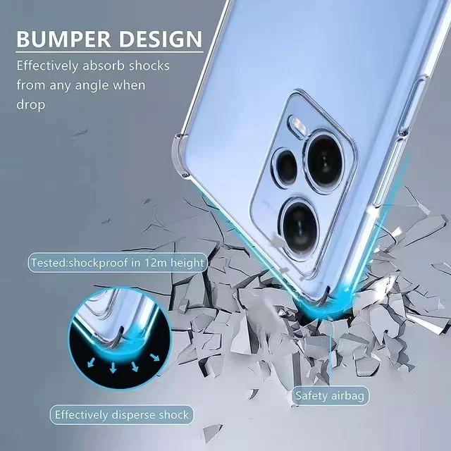 Luxuriöse transparente Handyhülle für Redmi Note 12 12s Note 12 Pro Plus 5G POCO X5 Pro 5G, stoßfeste, transparente Silikonhülle – Detail 2