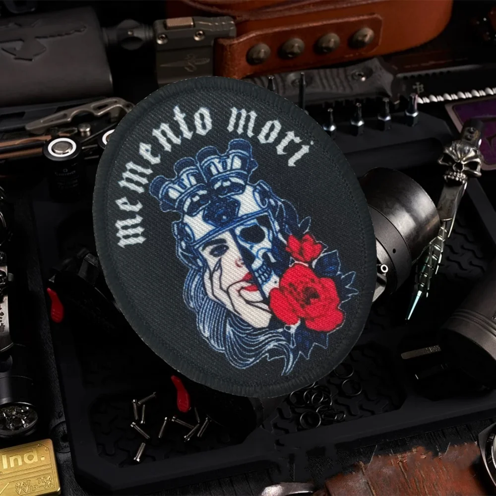 

Memento Mori Tactical Patch Hook&Loop Emblem Patches Military Morale Badge Army Armband Chevron Backpack Stickers
