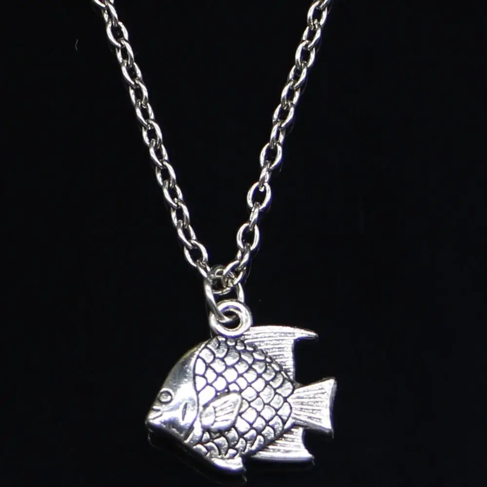 20pcs New Fashion Necklace 16x17mm fish goldfish Pendants Short Long Women Men Colar Gift Jewelry Choker