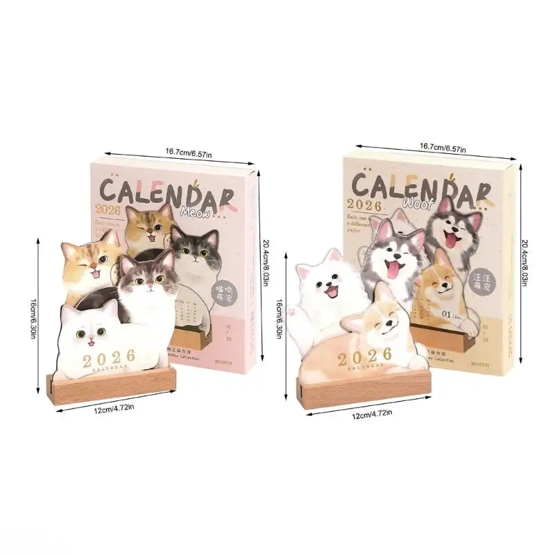 D08B المعلم الحيوانات الأليفة عاشق مكتب التقويم الحيوان موضوع تصميم المتانة حامل خشبي