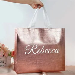 Personalisierte Verpackung Tasche Braut Party Geschenke Rosa Tote Taschen Paket für Geschenke Hochzeit Gefälligkeiten Brautjungfer Benutzerdefinierte Einfache DIY Geschenk