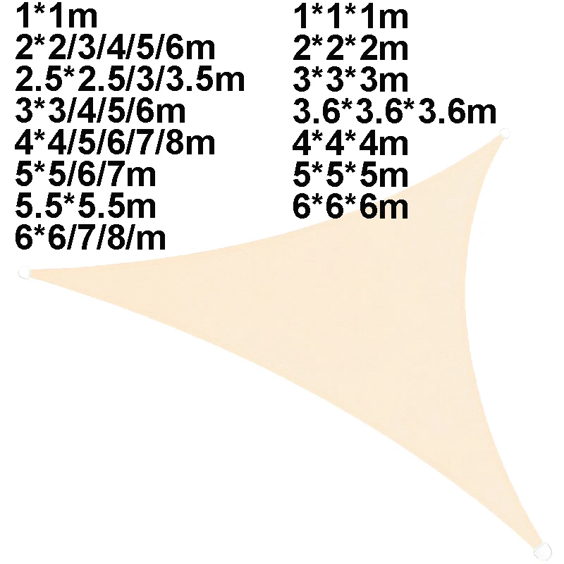 Large Sunshade Sail Thicken Quadrilateral Sun Shelter 4x4 6x6m Outdoor Yard Garden Balcony Camping Canopy Beige Sun Shade Sail