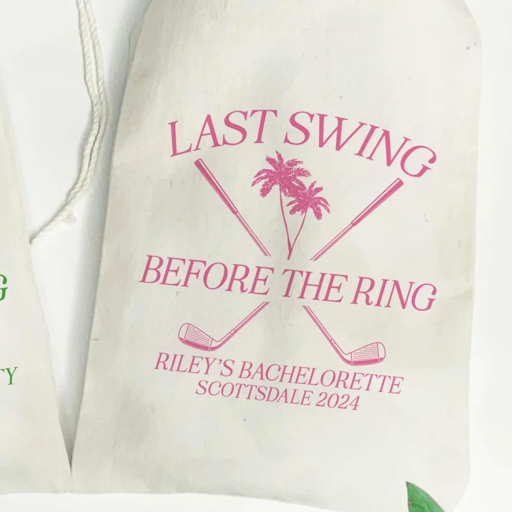 Golf Bachelor Party Bags,Last Swing Before the Ring Bags for Golf Bachelorette Party,Golf Favor Bags,Golfing Bachelor Trip Gift