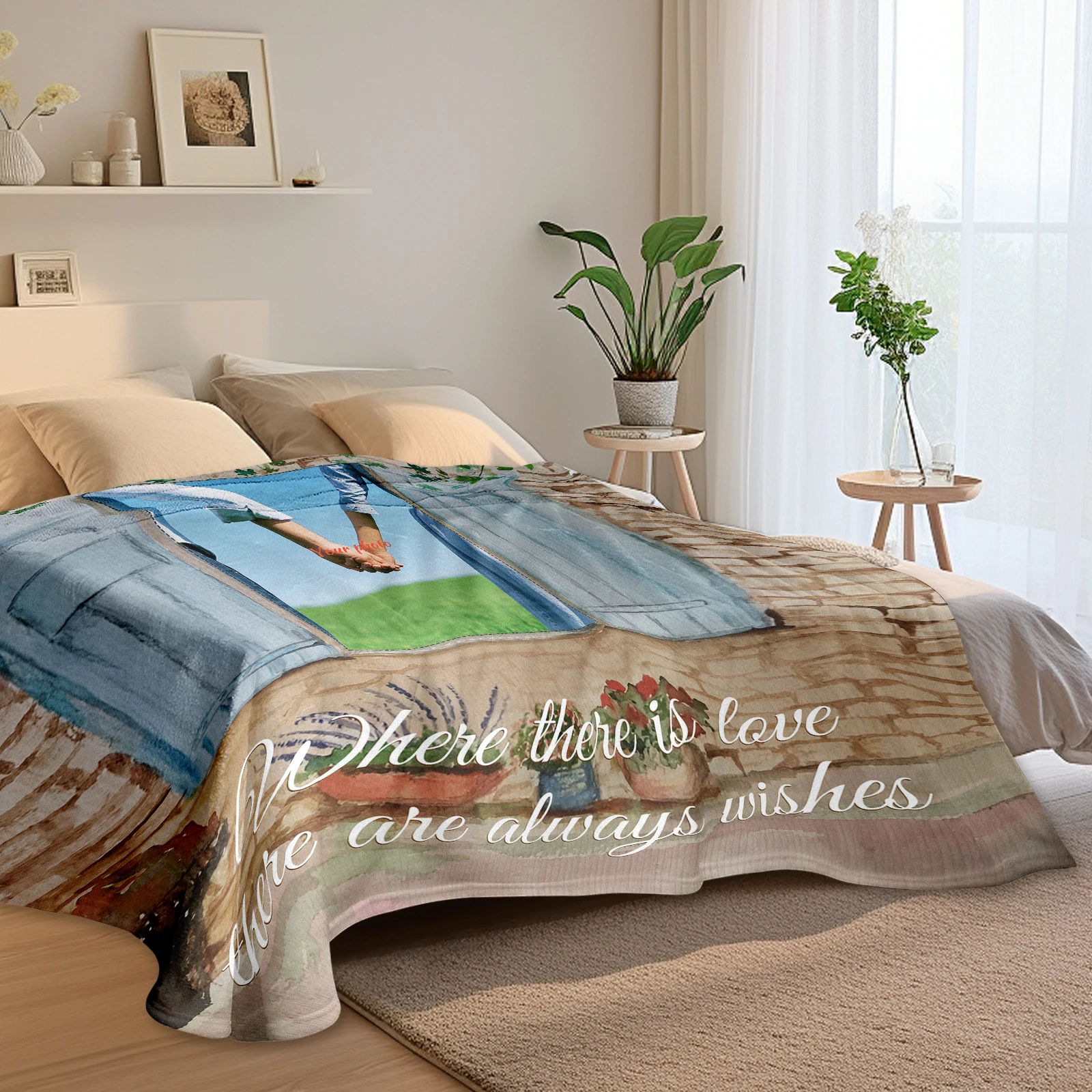 Witness of Love Customized Picture Gifts for Couples Comfortable Blanket for My Wife Wedding Commemorate Gift To Bestie Friend