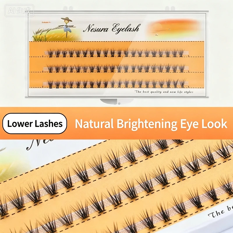 Grafting World Natural Grafted Eyelashes In A Single Cluster Of 10 Planted 6mm Hairs Naturally Thick Lower Lashes