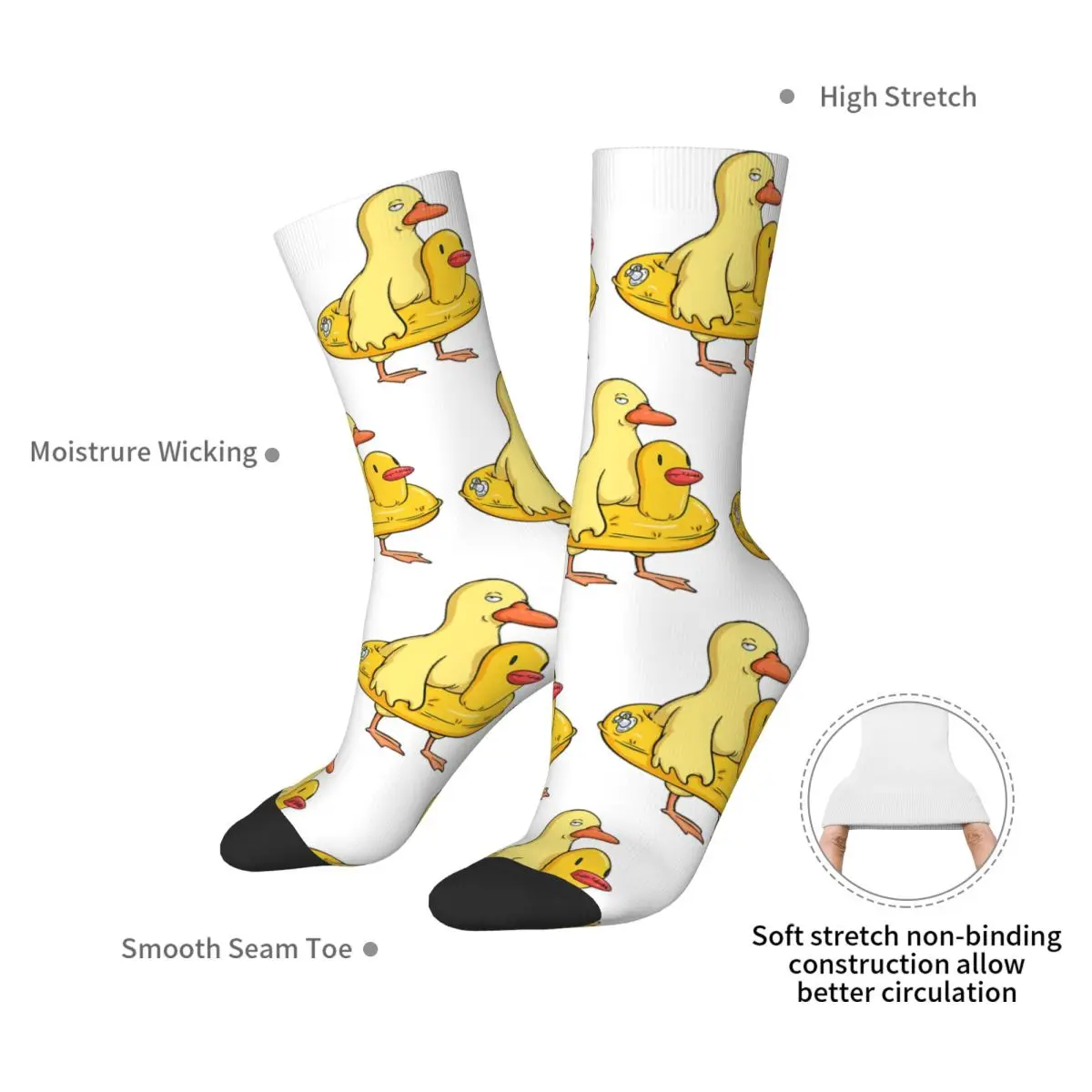 جوارب Double Duck Harajuku جوارب فائقة النعومة لجميع المواسم، إكسسوارات جوارب طويلة لهدية عيد ميلاد للجنسين