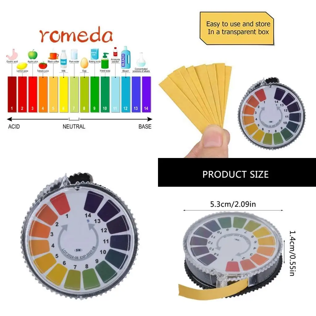 

652F Paper 1-14 Litmus Paper Easy Use for Testing Acidity & Alkalinity