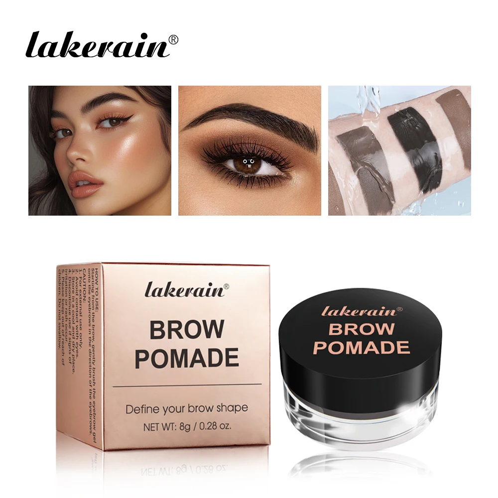 Lakerain creme para realce de sobrancelha, de longa duração, à prova d'água, anti-suor, textura de pasta grossa, cor natural, maquiagem para os olhos, ferramenta cosmética