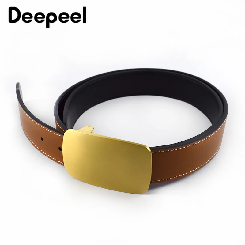 Deeppeel – boucles de ceinture en laiton pour hommes, 40mm de large, tête de Cowboy, boutons à Clips, accessoires pour Jeans, artisanat du cuir