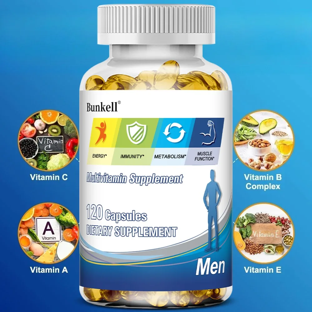 Multivitamins for Men 50+, with Vitamins, Minerals, Focus and Energy Support, Non-GMO, 120 Vegetarian Capsules