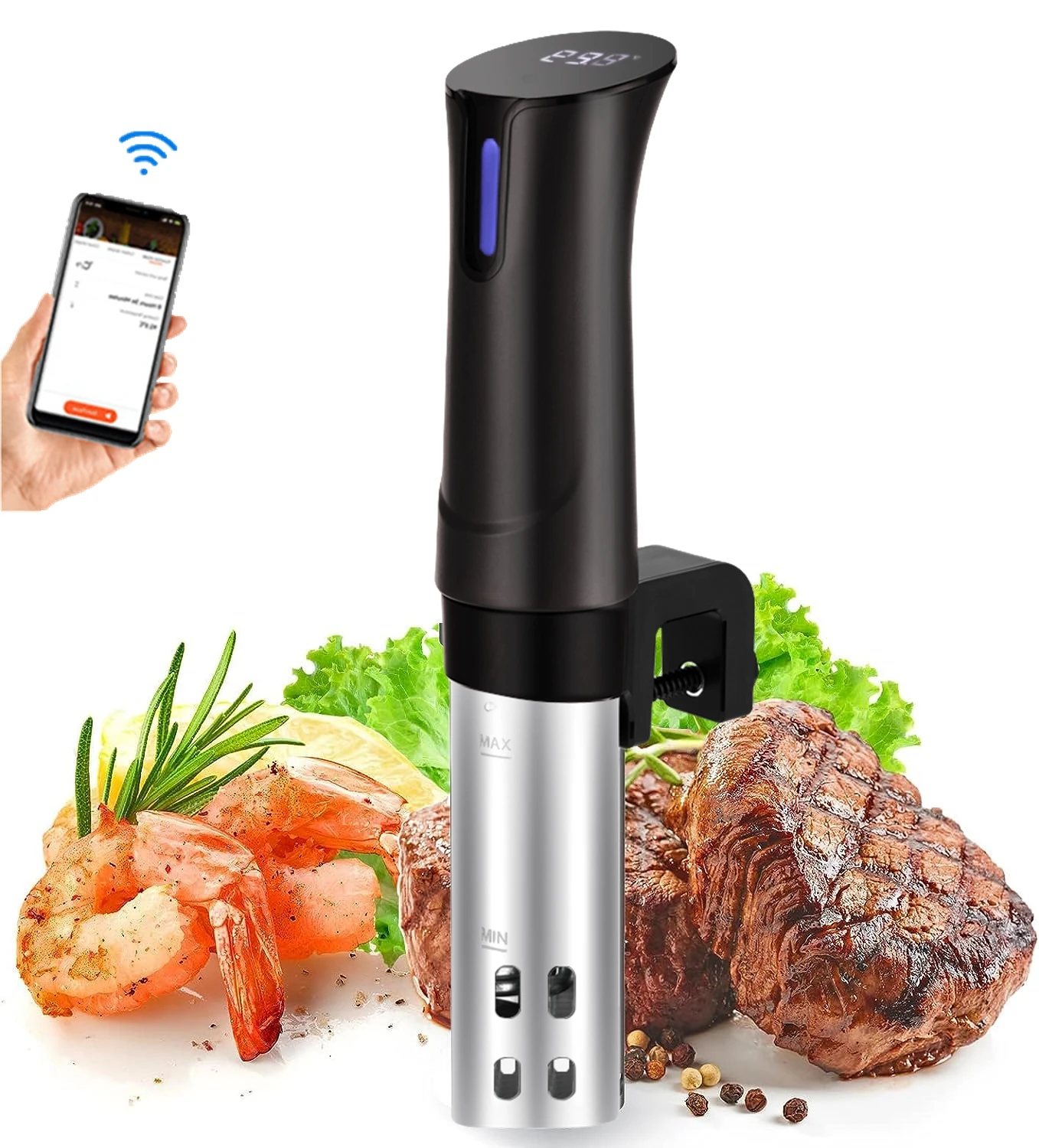 Home Appliance Sous Vide Cooker 1100W WiFi Smart Kitchen LCD Touch Sous Vide Machine Durable Immersion Circulator Precise Cooker