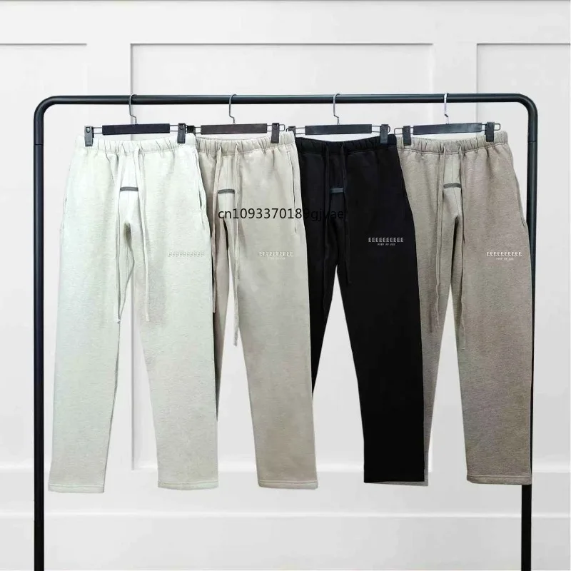 

FW25 Classic Brand Straight Leg Pants Luxury Double Row Metallic Texture Silicone Letter Straight Leg Pants Couple Cotton Pants