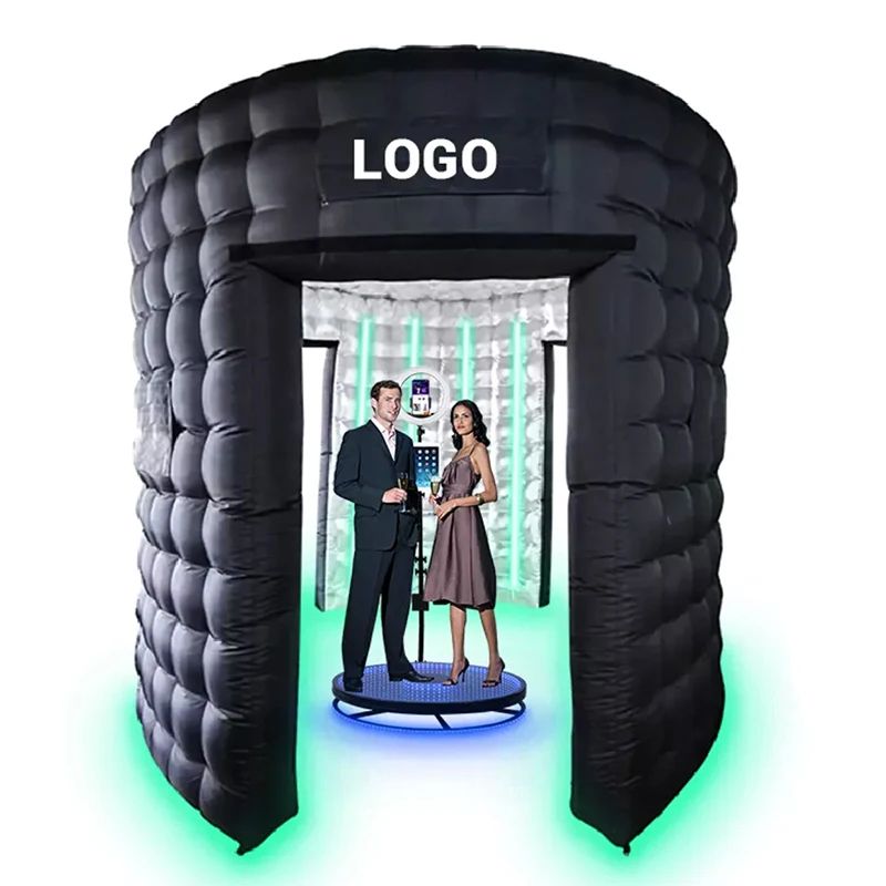 Inflatable LED 360 Degree Photo Booth Enclosure with LOGO 360 photo booth enclosure backdrop