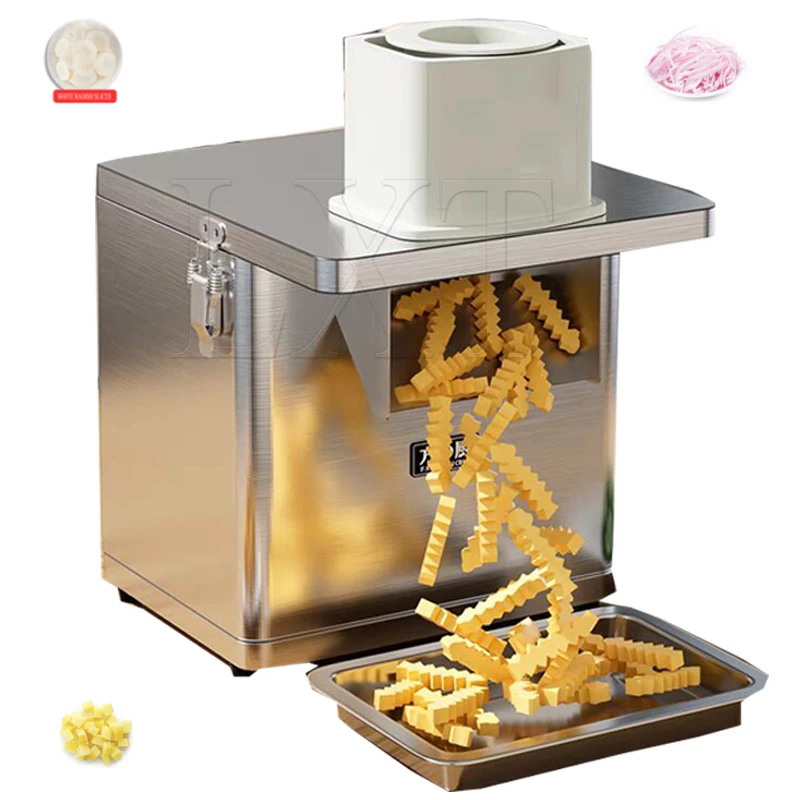 Stainless Steel Wave Potato Chips Cutter Electric French Fry Machine Wavy Potato Sticks Machine