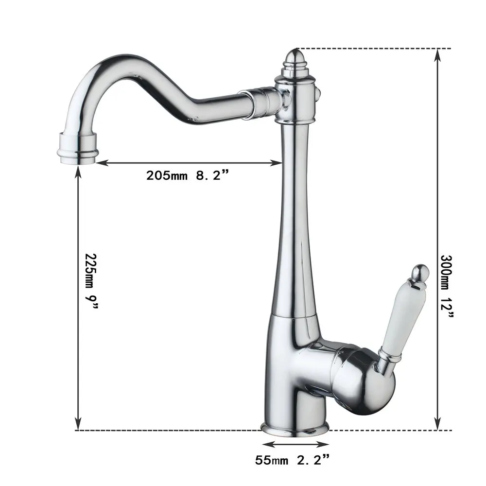 ก๊อกน้ำห้องครัว Mixer ก๊อกน้ำทองแดงโบราณ/Chrome/ORB/ทองเสร็จสิ้นหมุนทองเหลือง Deck Mounted Tap hot & cold mixer